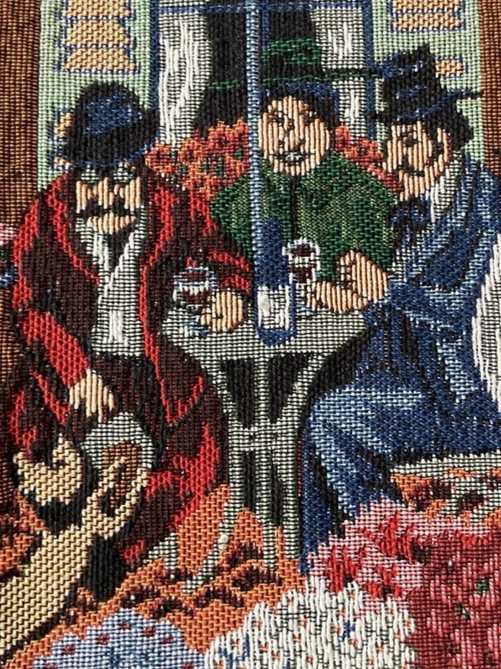 French Café Paris Market Woven Tapestry Table Runner 72”